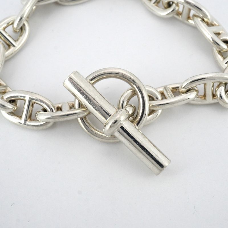Hermes Bracelet Chaine D'ancre MM 17 Frames Silver 925 Men's Women's Unisex