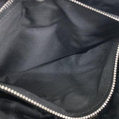 Fendi Shoulder Bag Zucca Nylon Canvas Black Silver Hardware Ladies