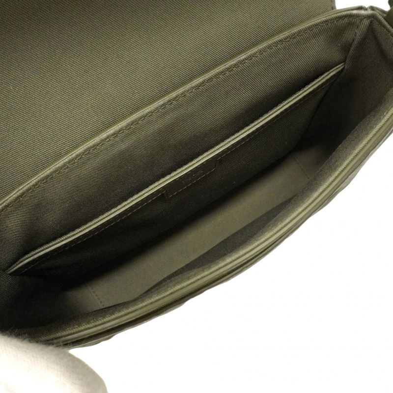 Christian Dior Shoulder Bag Dior Gravity Leather Khaki Silver Hardware Men's