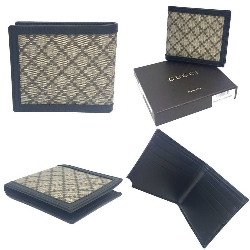 Gucci Diamante Bifold Wallet Compact Wallet Folding Wallet Billfold Men's [new
