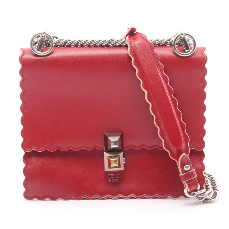 Fendi Shoulder Bag MINI KAN I 8m0381 Red Leather Canai Small 2way Shoulder