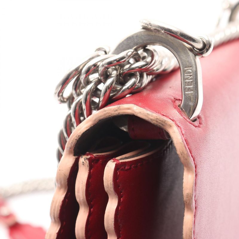 Fendi Shoulder Bag MINI KAN I 8m0381 Red Leather Canai Small 2way Shoulder