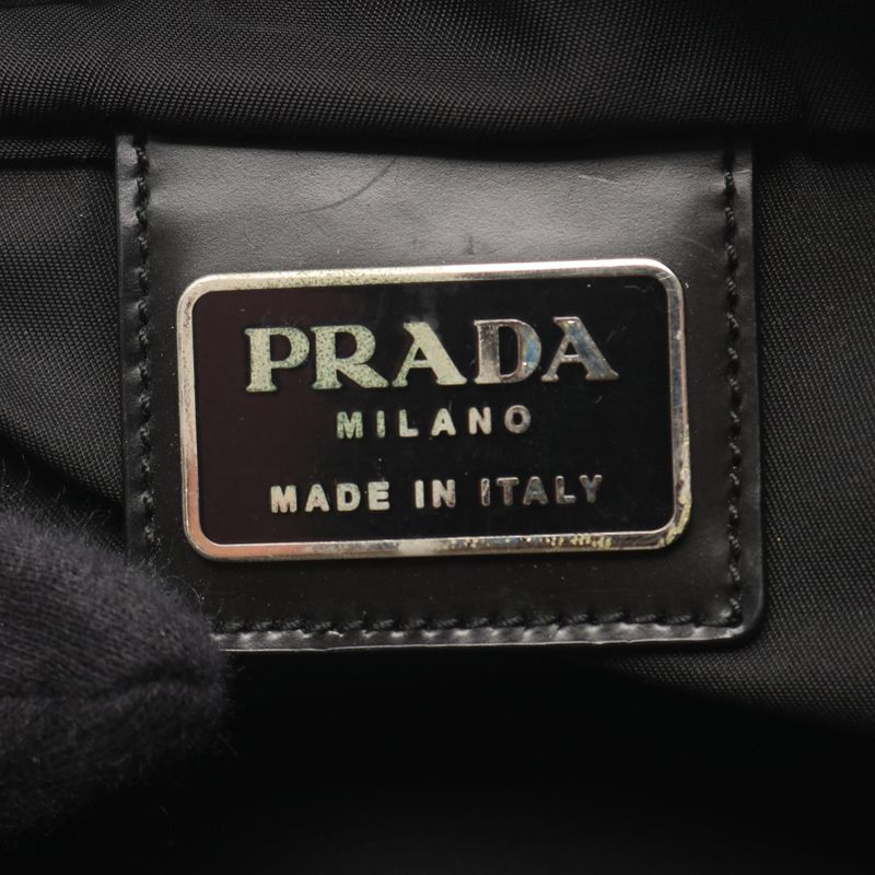 Prada Shoulder Bag Black Nylon Triangle Logo Shoulder Ladies Used A