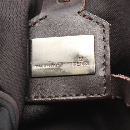 Fendi Tote Bag Zucchino 8bh056 Brown Dark Brown Canvas Leather Zucchino Mini