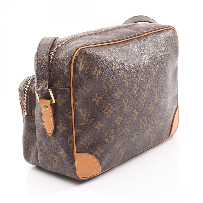 Louis Vuitton Shoulder Bag Nile Monogram M45244 PVC Coated Canvas Leather Nile