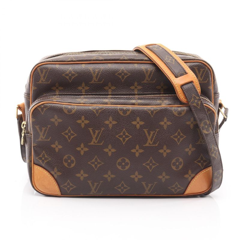 Louis Vuitton Shoulder Bag Nile Monogram M45244 PVC Coated Canvas Leather Nile