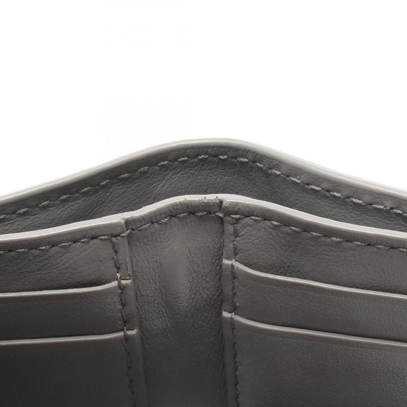 Bottega Veneta Trifold Wallet Intrecciato Gray Leather Intrecciato Trifold