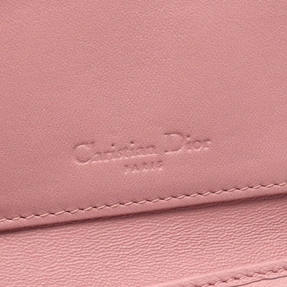 Christian DIOR Round Wallet Lady Dior Cannage Small Pink Leather Lady Dior