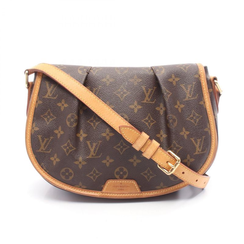 Louis Vuitton Shoulder Bag Menilmontan PM M40474 PVC Coated Canvas Leather