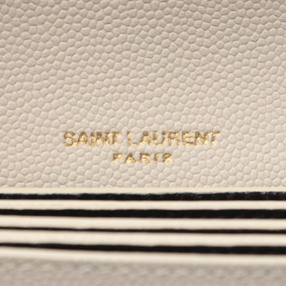 Saint Laurent Paris Card Case Uptown 607685 Beige Leather Uptown Business Card