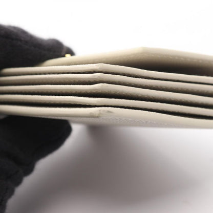 Saint Laurent Paris Card Case Uptown 607685 Beige Leather Uptown Business Card