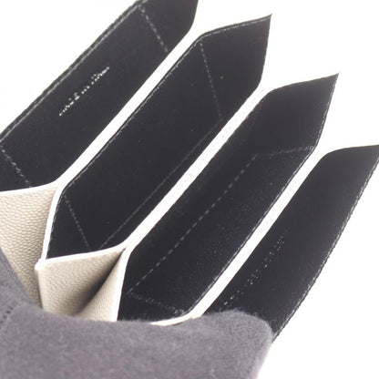 Saint Laurent Paris Card Case Uptown 607685 Beige Leather Uptown Business Card