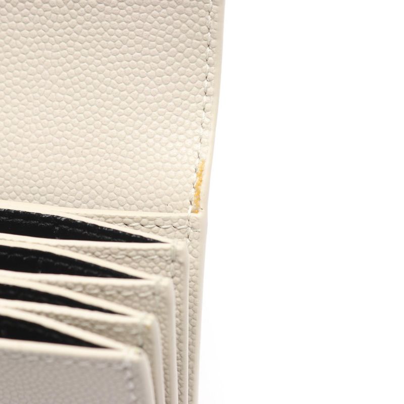 Saint Laurent Paris Card Case Uptown 607685 Beige Leather Uptown Business Card