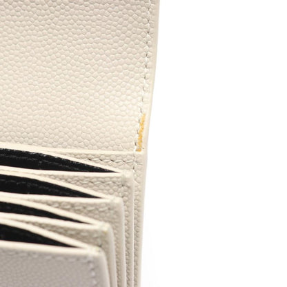 Saint Laurent Paris Card Case Uptown 607685 Beige Leather Uptown Business Card