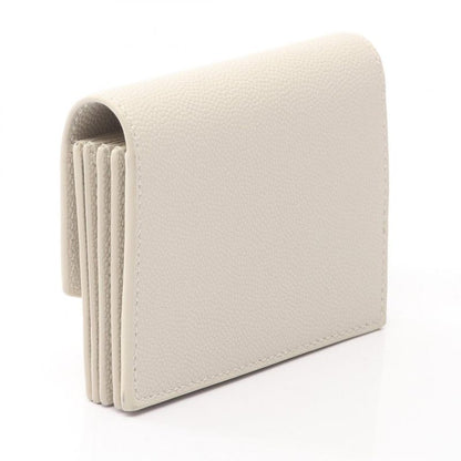 Saint Laurent Paris Card Case Uptown 607685 Beige Leather Uptown Business Card