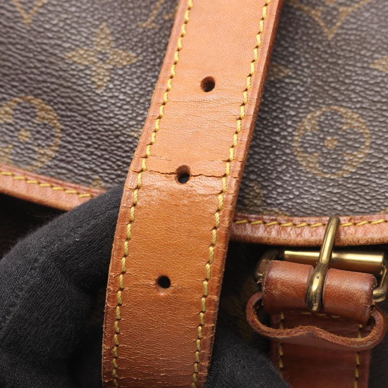 Louis Vuitton Shoulder Bag Saumur 35 M42254 PVC Coated Canvas Leather Saumur 35