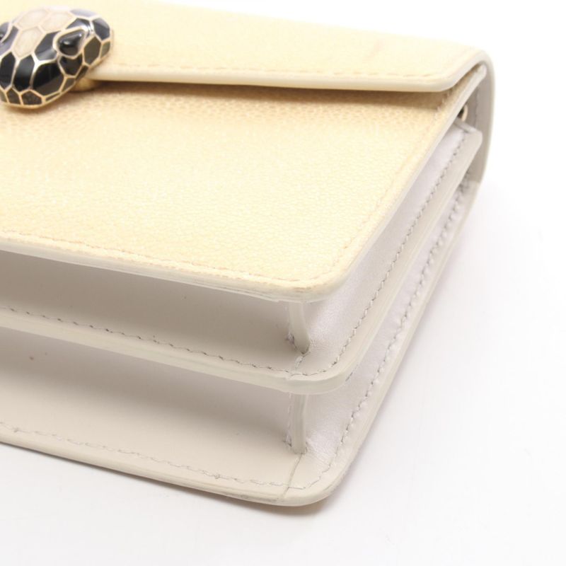 Bvlgari Shoulder Bag Serpenti Forever Beige White Leather Serpenti Forever