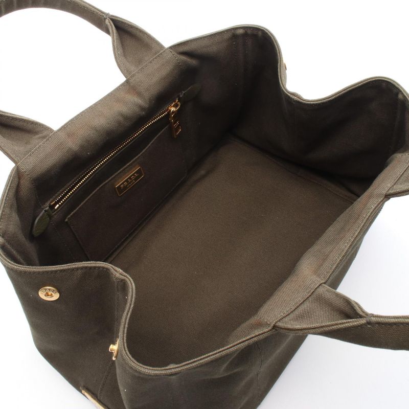 Prada Tote Bag Canapa 1bg642 Khaki Canvas Canapa Tote Ladies Used B