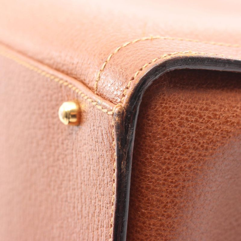 Gucci Handbag Bamboo 002 1186 0260 Brown Leather Bamboo Handbag Ladies Used B