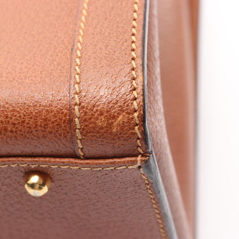 Gucci Handbag Bamboo 002 1186 0260 Brown Leather Bamboo Handbag Ladies Used B