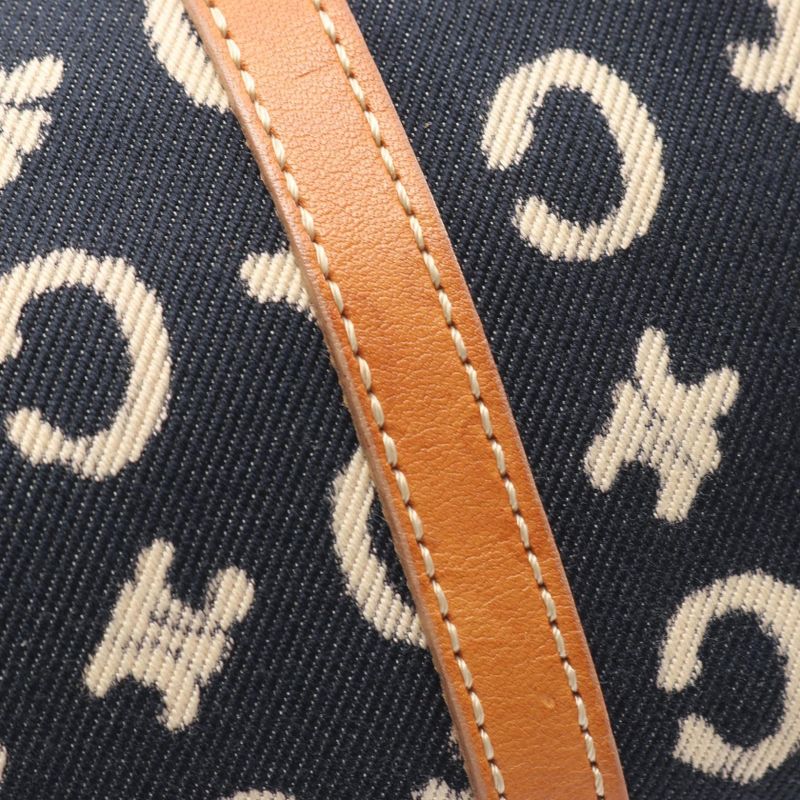 Celine Shoulder Bag C Macadam Navy Canvas Leather C Macadam Handbag Ladies Used