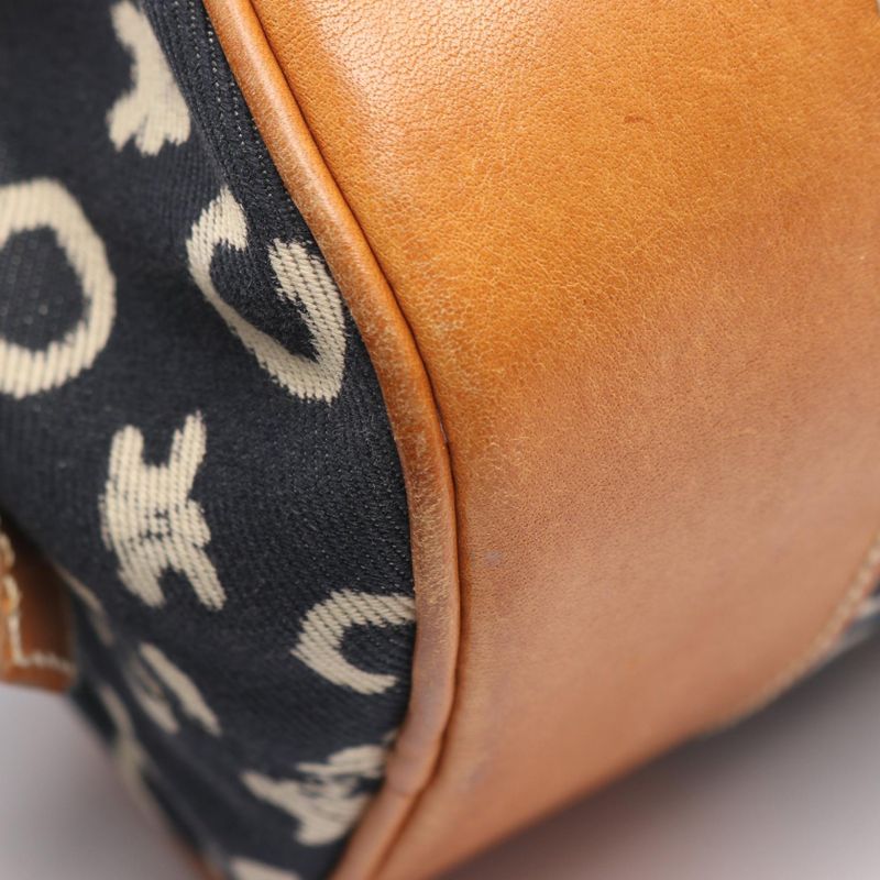 Celine Shoulder Bag C Macadam Navy Canvas Leather C Macadam Handbag Ladies Used