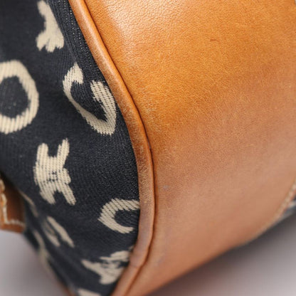 Celine Shoulder Bag C Macadam Navy Canvas Leather C Macadam Handbag Ladies Used