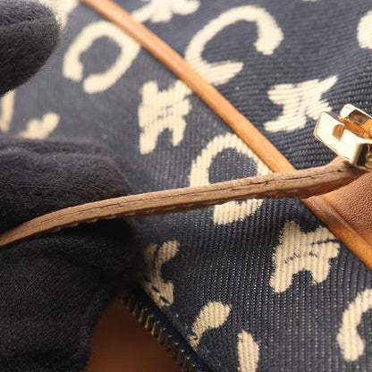 Celine Shoulder Bag C Macadam Navy Canvas Leather C Macadam Handbag Ladies Used