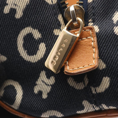 Celine Shoulder Bag C Macadam Navy Canvas Leather C Macadam Handbag Ladies Used