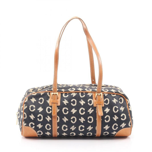 Celine Shoulder Bag C Macadam Navy Canvas Leather C Macadam Handbag Ladies Used