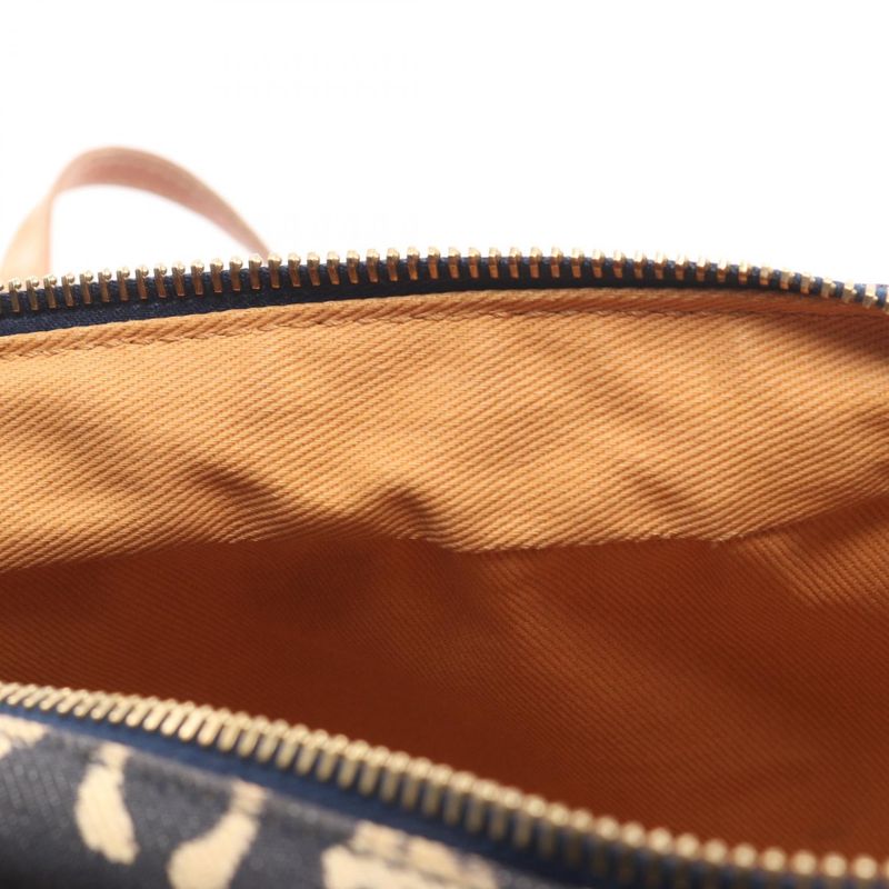 Celine Shoulder Bag C Macadam Navy Canvas Leather C Macadam Handbag Ladies Used