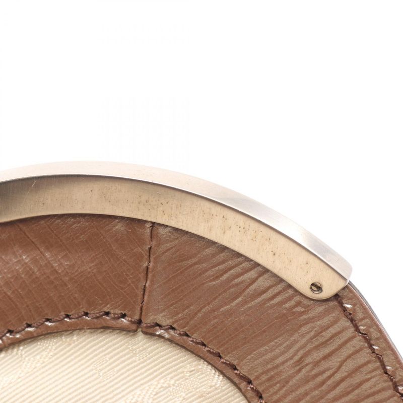 Celine Shoulder Bag Beige Brown Canvas Leather Tote Bag Women's Used B