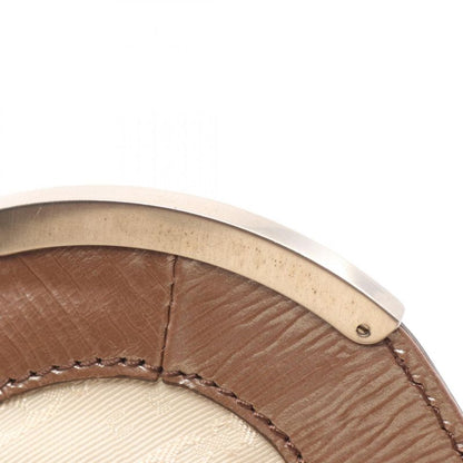 Celine Shoulder Bag Beige Brown Canvas Leather Tote Bag Women's Used B