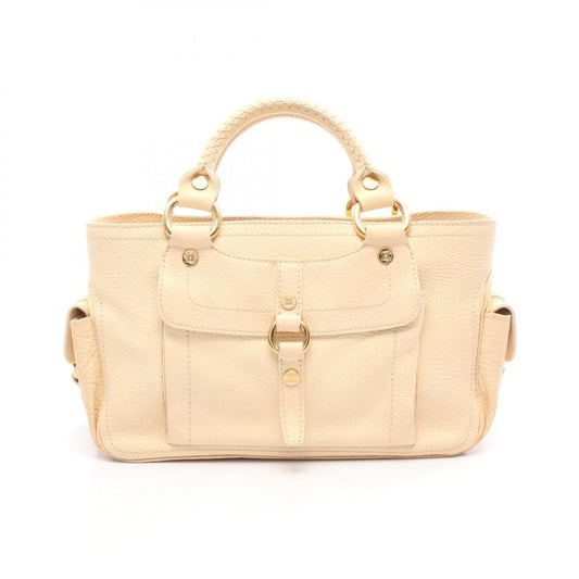 Celine Tote Bag Boogie Bag Macadam Ivory Leather Triomphe Boogie Bag Women's