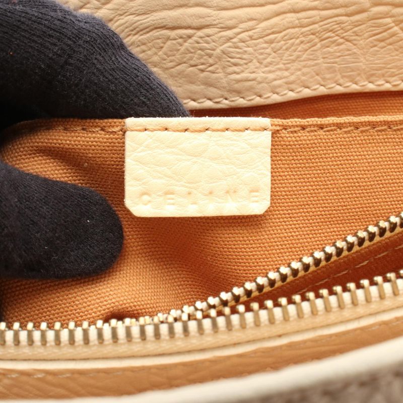 Celine Tote Bag Boogie Bag Macadam Ivory Leather Triomphe Boogie Bag Women's