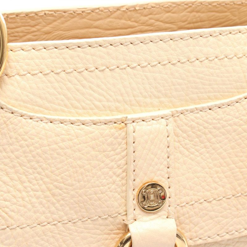 Celine Tote Bag Boogie Bag Macadam Ivory Leather Triomphe Boogie Bag Women's