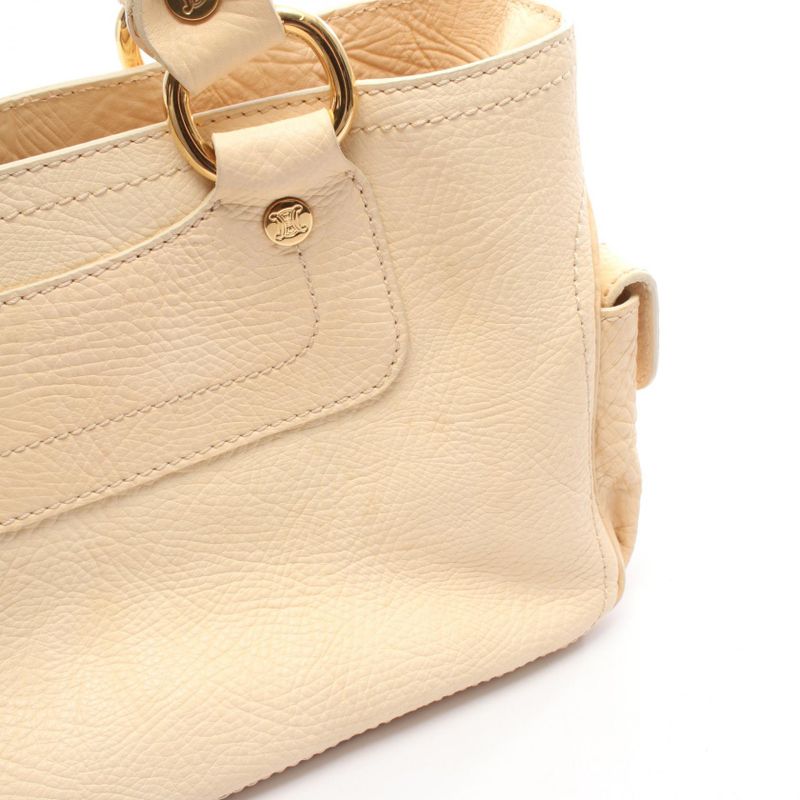 Celine Tote Bag Boogie Bag Macadam Ivory Leather Triomphe Boogie Bag Women's