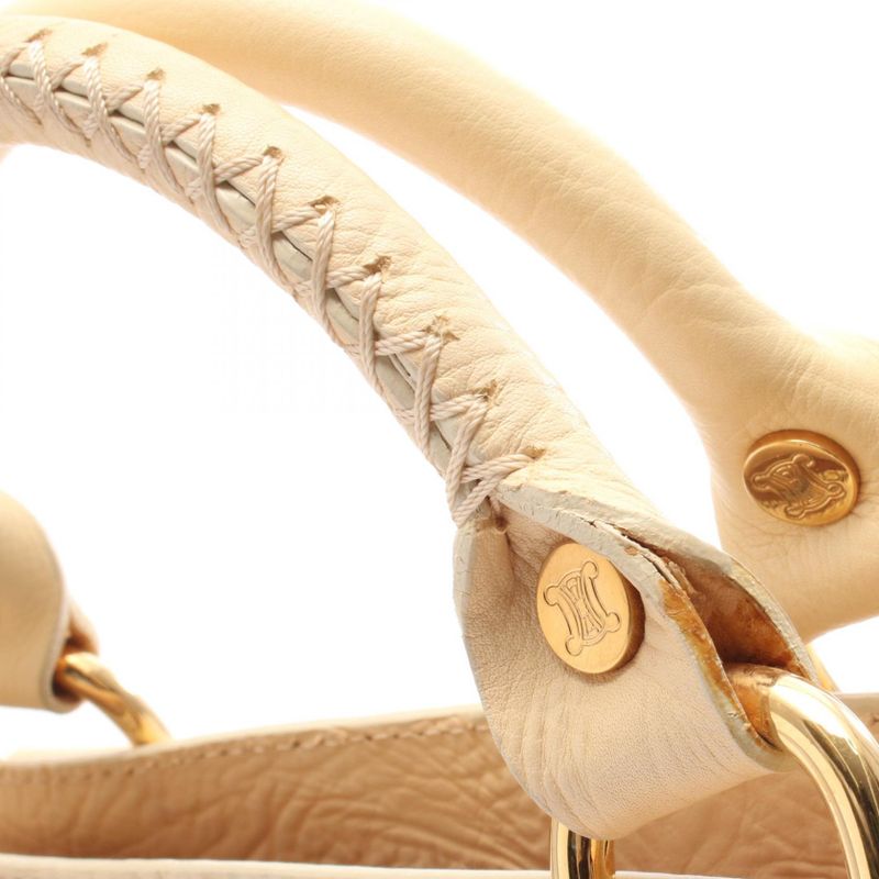 Celine Tote Bag Boogie Bag Macadam Ivory Leather Triomphe Boogie Bag Women's