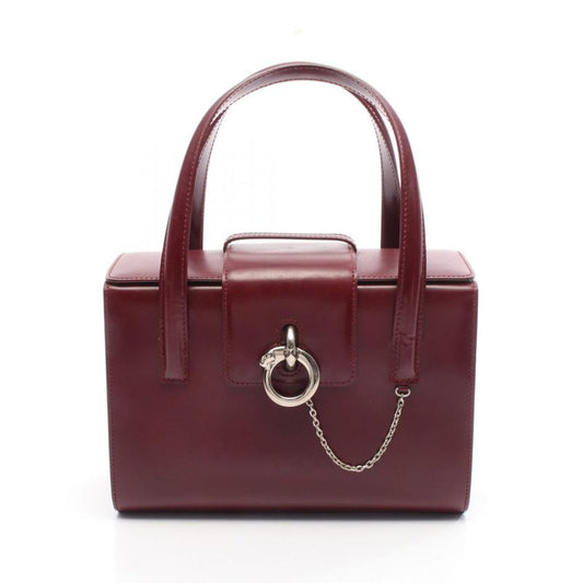 Cartier Handbag Panthère Bordeaux Leather Panthère Mastline Handbag Ladies Used