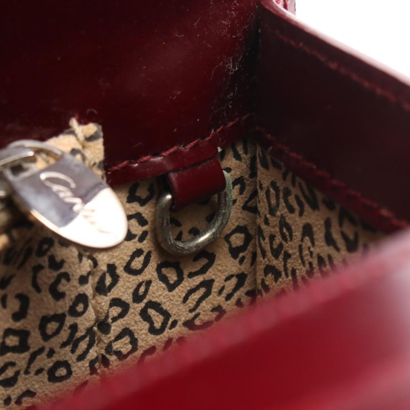 Cartier Handbag Panthère Bordeaux Leather Panthère Mastline Handbag Ladies Used