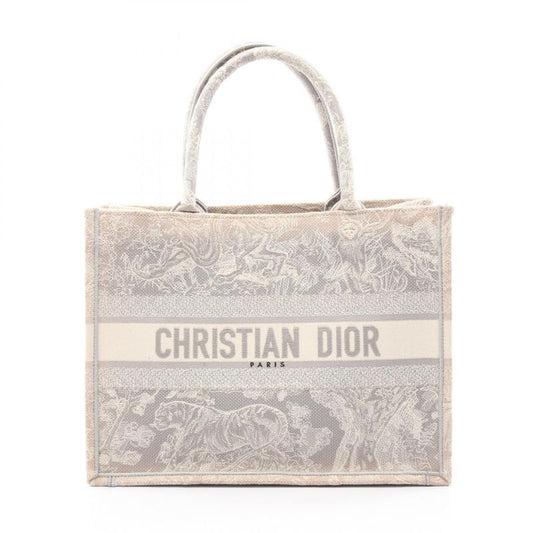 Christian Dior Tote Bag BOOK TOTE Medium Toile De Jouy Ivory Gray Canvas Book