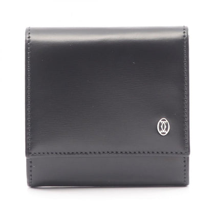 Cartier Coin Case Pasha Black Leather Pasha Coin Case Ladies Used A