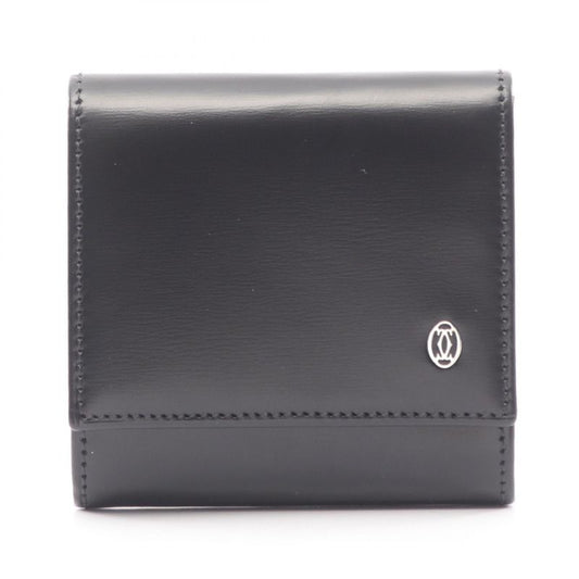 Cartier Coin Case Pasha Black Leather Pasha Coin Case Ladies Used A