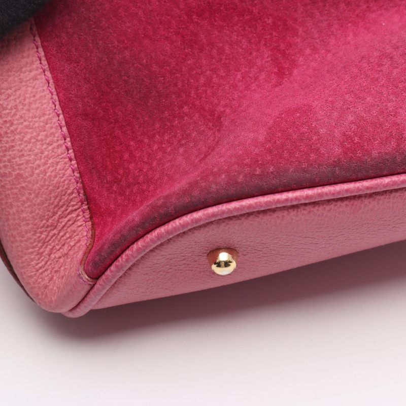 Gucci Handbag Bamboo 001 2854 1657 Pink Suede Leather Bamboo 2way Shoulder