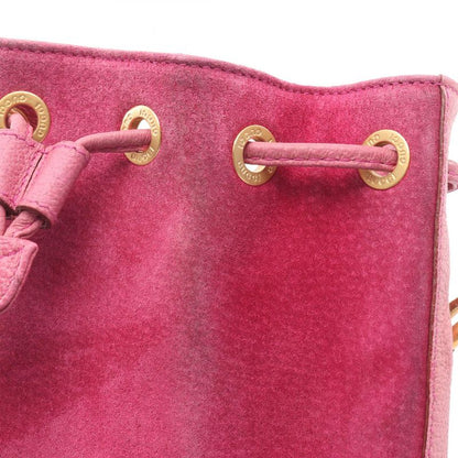Gucci Handbag Bamboo 001 2854 1657 Pink Suede Leather Bamboo 2way Shoulder