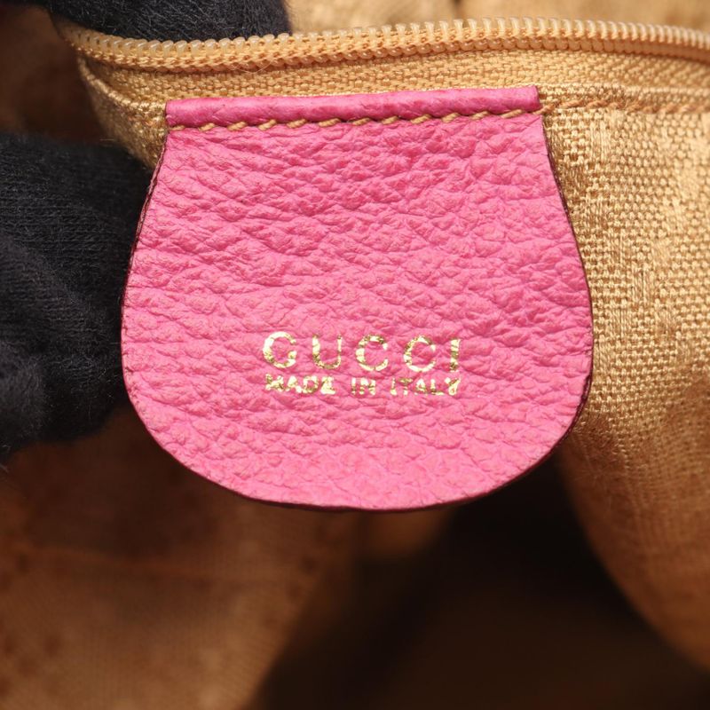 Gucci Handbag Bamboo 001 2854 1657 Pink Suede Leather Bamboo 2way Shoulder