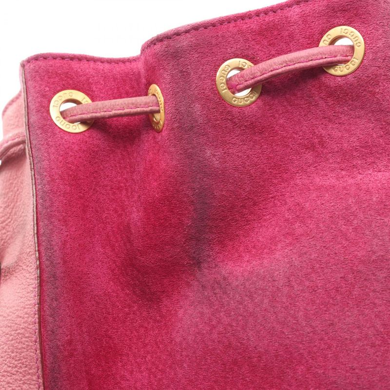 Gucci Handbag Bamboo 001 2854 1657 Pink Suede Leather Bamboo 2way Shoulder