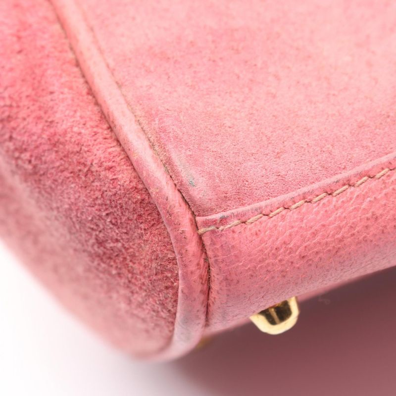 Gucci Handbag Bamboo 000 123 0316 Pink Suede Leather Bamboo 2way Shoulder