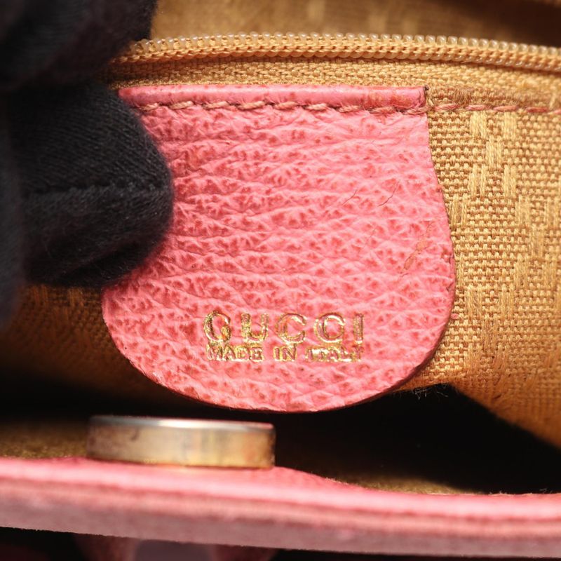 Gucci Handbag Bamboo 000 123 0316 Pink Suede Leather Bamboo 2way Shoulder