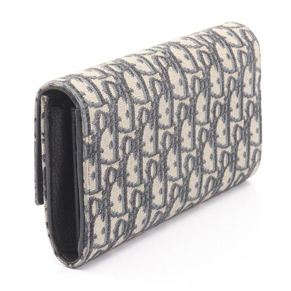 Dior Bifold Long Wallet Oblique Navy Beige Canvas Oblique Bifold Long Wallet